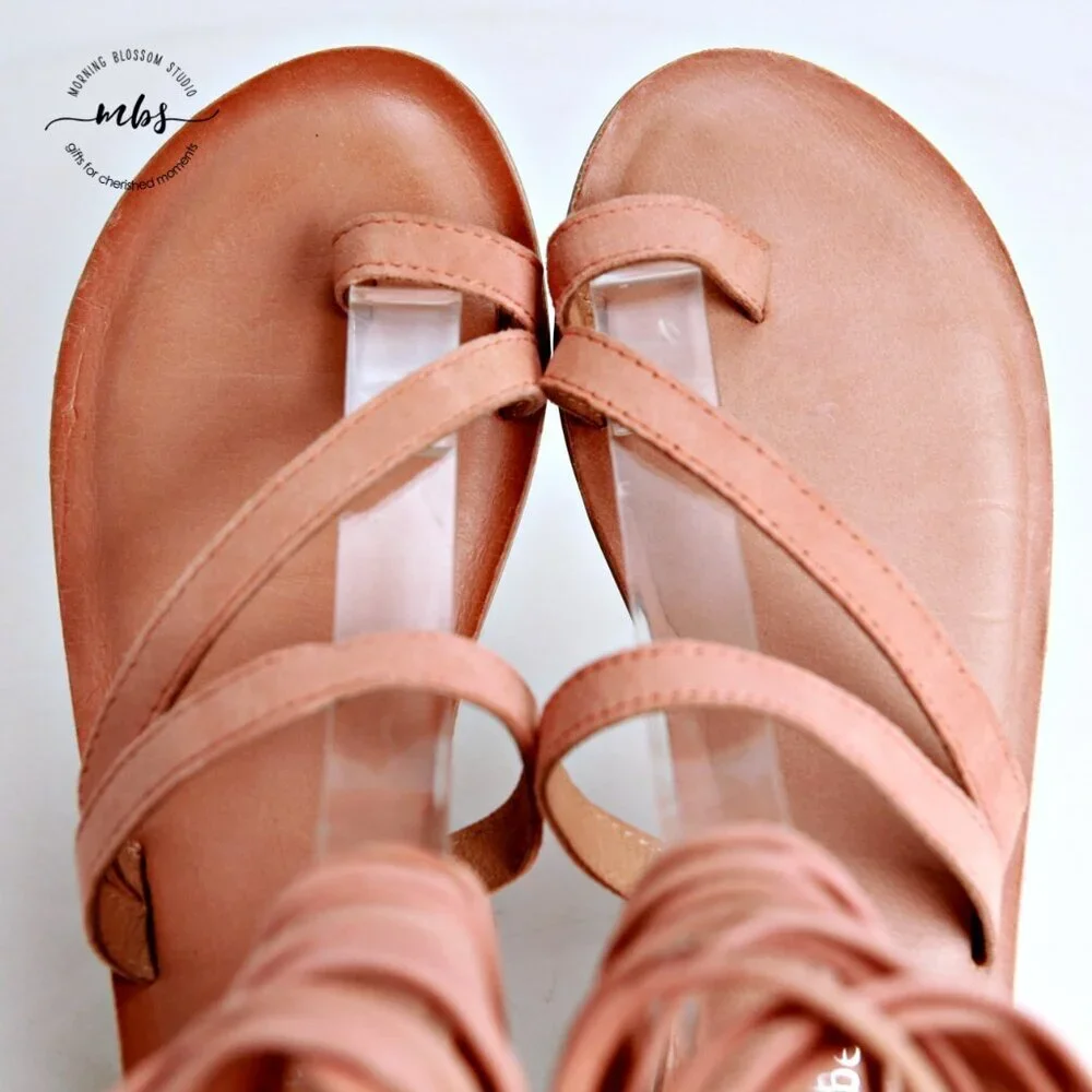 Jeffrey Campbell Glady Leather Tassel Zip Toe Loop Sandals Orange‎ Women Size 3